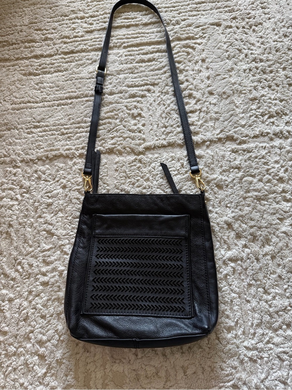 Tommy Bahama black leather crossbody purse